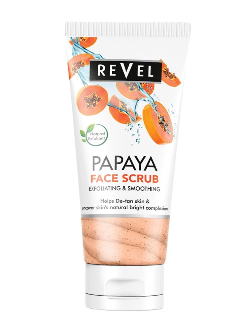 Revel Revel Beauty Skin Care Papaya Face Scrub For Men & Women 150ml, Fruits Scrubber, Exfoliating, Hydration, Restoring Supply, Youthful Glow, Radiant Complexion 