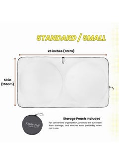 KINDER FLUFF Windshield Sunshade | Reflective & Foldable Windshield Sun Cover & 99% UV Rays Block | Car Window & Car Interior Accessories Sunshades for Windscreen & Dashboard Sun Heat - S (59x28in)  - Image 5