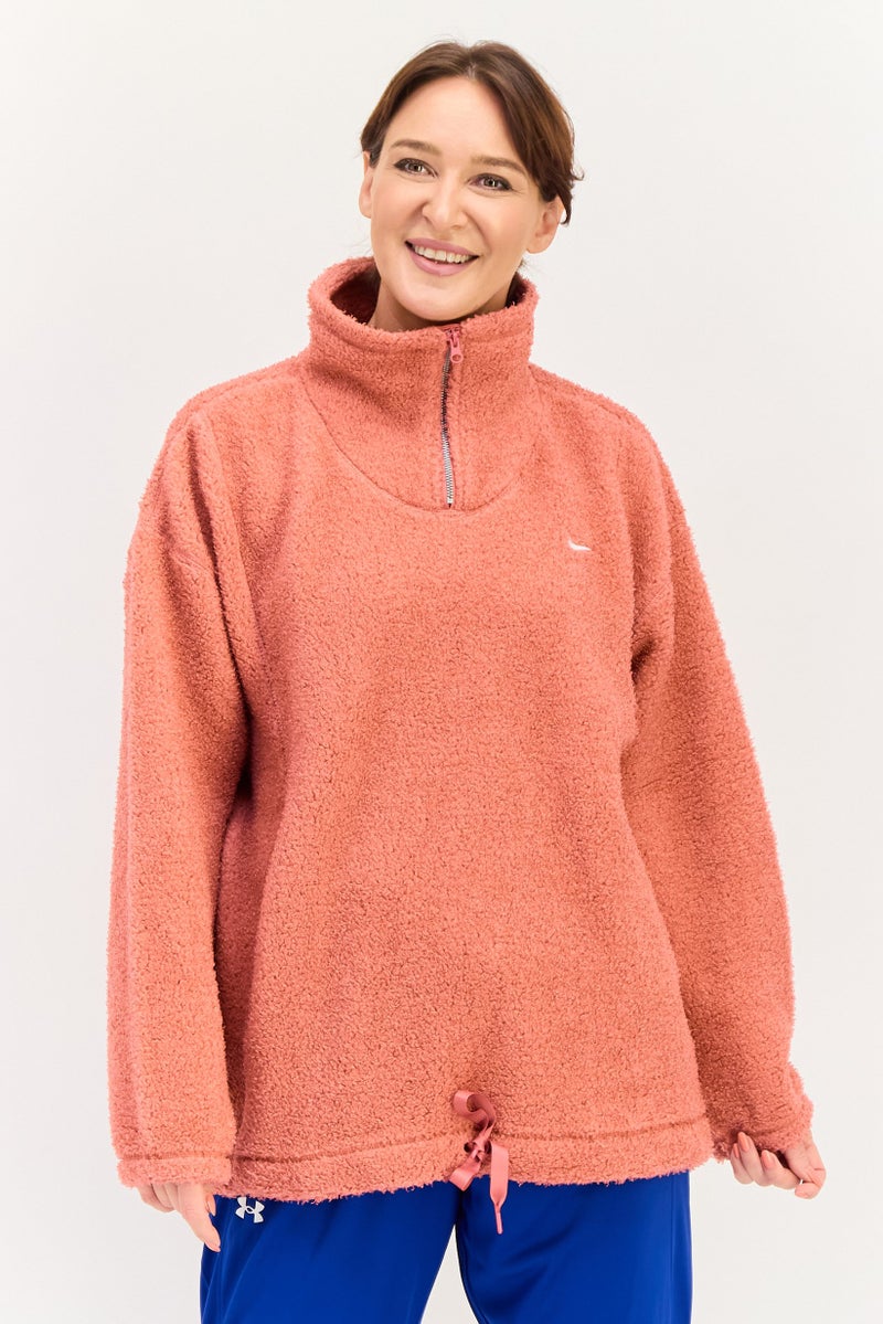 Nike سويت شيرت تدريب طويل الأكمام للنساء بتقنية ثيرما فيت، روز غجري - Image 1