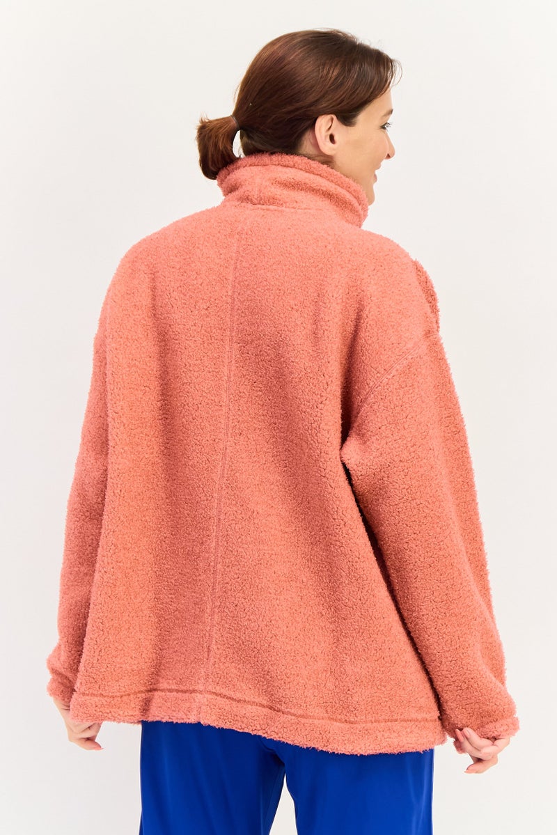 Nike سويت شيرت تدريب طويل الأكمام للنساء بتقنية ثيرما فيت، روز غجري - Image 3