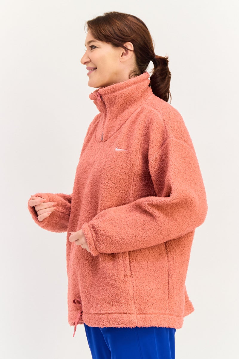 Nike سويت شيرت تدريب طويل الأكمام للنساء بتقنية ثيرما فيت، روز غجري - Image 2