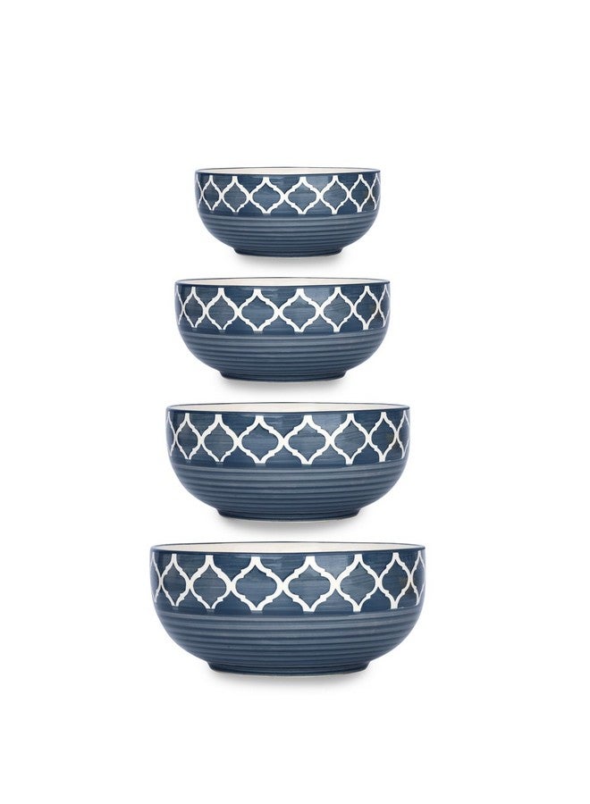 SEPARATE WAY Ceramic Mixing Bowl Set - 4 Different Sizes (1000ML, 750ML, 500ML, 300ML), Gray - for Salad, Soup, Dessert, Mixing - Image 4