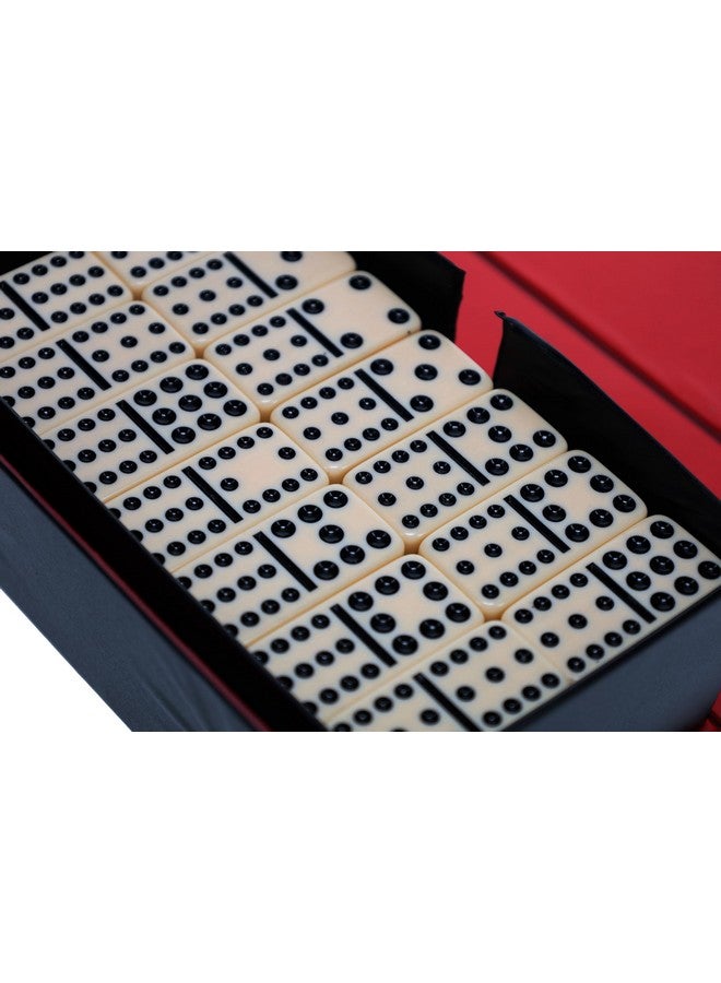 وي جيمز مجموعة دومينو مزدوجة اثني عشر - 91 دومينو في حقيبة سفر ريترو - مثالية للألعاب العائلية - مثالية لليلة اللعب - Image 4