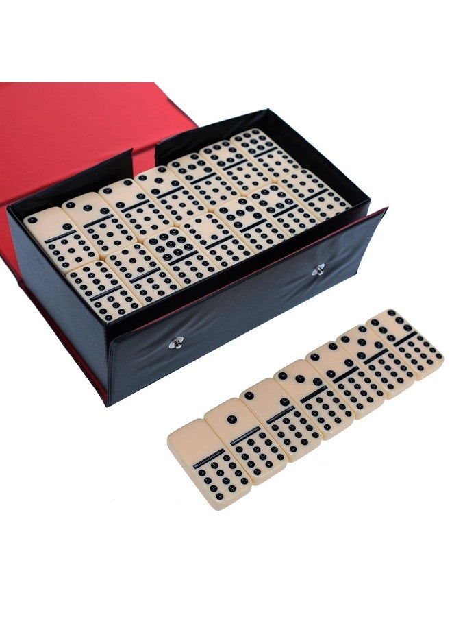 وي جيمز مجموعة دومينو مزدوجة اثني عشر - 91 دومينو في حقيبة سفر ريترو - مثالية للألعاب العائلية - مثالية لليلة اللعب - Image 2