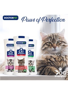 DOCTERPET Doctor Pet Cat Shampoo Omega-3 400 ML – Moisturizing, Hypo-Allerginic, Gentle Formula for Soft, Healthy Coat & Skin  - Image 4