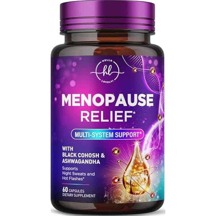 Hello Lovely! Menopause Supplements for Women - Complete Hot Flash Night Sweats & Menopause Relief Pills, Probiotics with Dong Quai & Black Cohosh for Vaginal, Digestive Support - 60 Capsules - Image 1