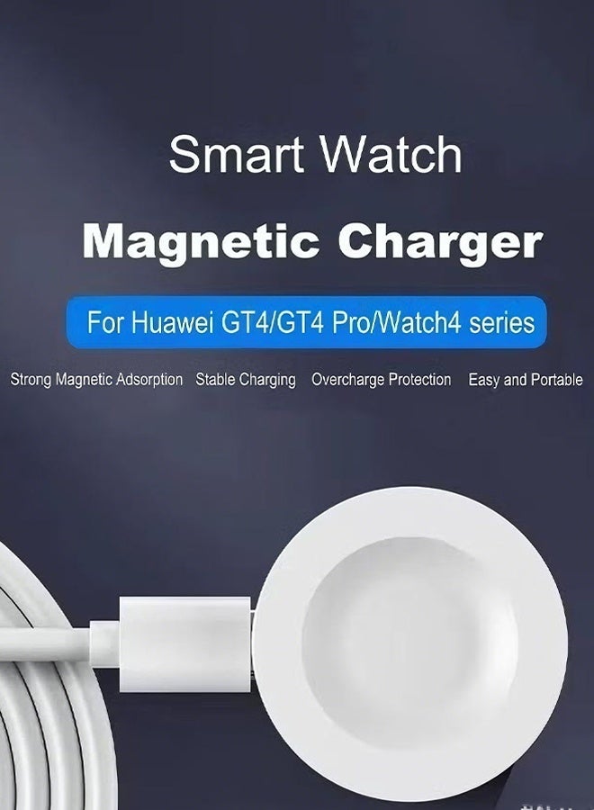 Happy D Huawei Watch GT5 GT4 GT3 GT2 GT5 Pro GT4 Pro GT3 Pro GT2 Pro Portable Smartwatch Charging Dock with Cable, USB Magnetic Fast Charging, White - Image 2