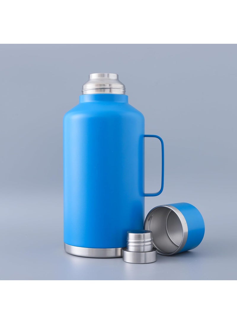 Kuber Industries Kuber Industries Vacuum Insulated Stainless Steel Water Bottle with Sipper and Handle | Leakproof, BPA Free, Rustproof | 2000 ML | Blue  - Image 5