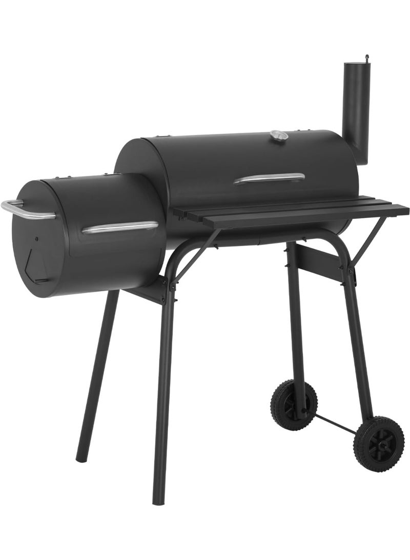 DubaiGallery Heavy Steel Charcoal Smoker Grill with Offset Fire Box, Built-In Temperature Gauge, Large Cooking Chamber, Stable Leg Design, Ideal for Backyard BBQ, Smoking Meat, Grilling, and Outdoor Entertaining - Image 2
