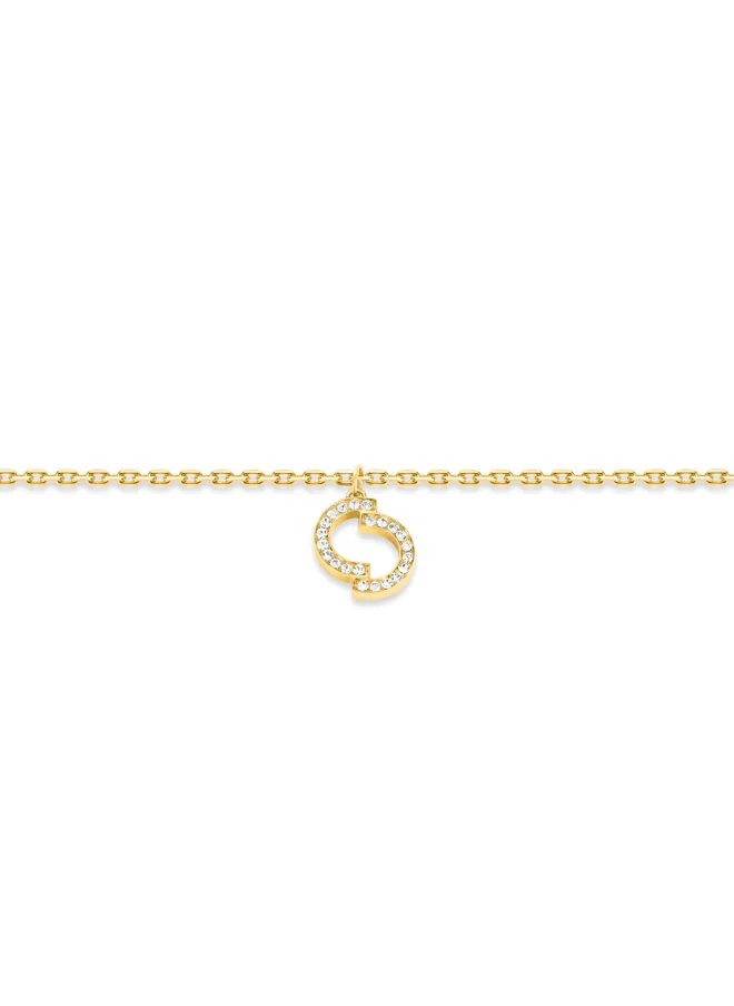 شيروتي 1881 Claudia Gold-Plated Tennis Bracelet Double 'C' Charm Design,Elegant and Eye-Catching Jewelry
