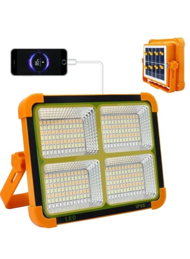 PORTABLE Outdoor Solar LED Work Light 200W with 288 LEDs, Rechargeable & USB Charging - Image 5