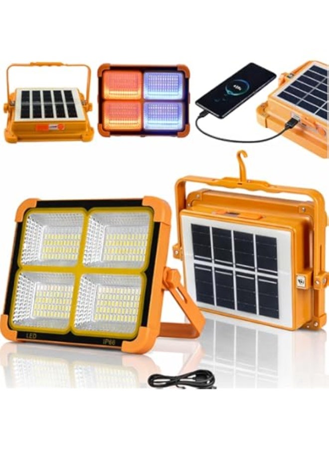 PORTABLE Outdoor Solar LED Work Light 200W with 288 LEDs, Rechargeable & USB Charging - Image 1