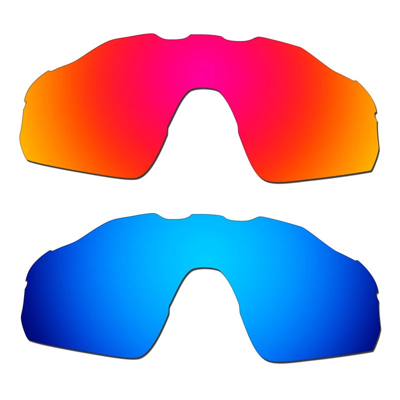 Generic HKUCO Reinforce Mens Replacement Lenses For Oakley Radar EV Pitch Red/Blue Sunglasses  - Image 1