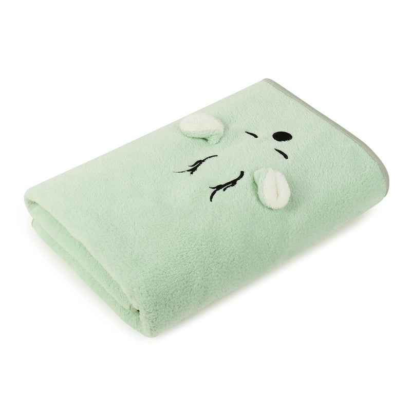 BRODLOOM BRODLOOM Cute Kids Cotton Bath Towel 250 GSM Large Size Super Soft Absorbent QuickDry Gentle on Skin Perfect for Bath Travelling Pool or Beach Size 43 X 23 Inch Mint Green  - Image 1