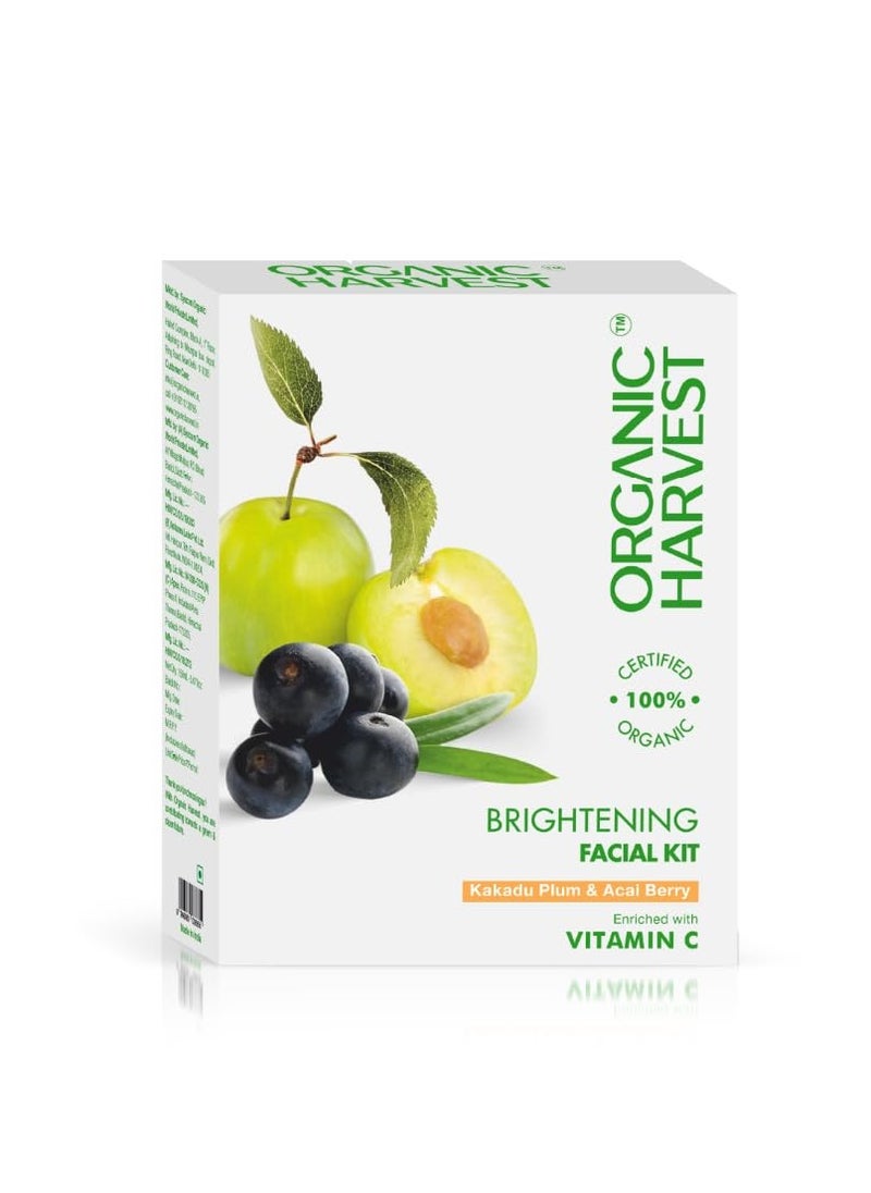 Organic Harvest Brightening Facial Kit Kakadu Plum andAcai Berry Pack of 5 Sachets  Facial Kit for Glowing Skin 100% American Certified Organic Sulphate and Paraben Free 50gm - pzsku/ZCA91BB3FF5B65A73F816Z/45/_/1710594957/b2094663-fa47-434e-82de-73709309a4e7