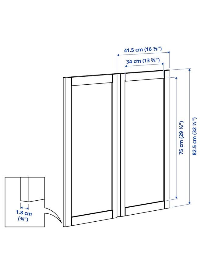 Door, dark grey/felt, 42x83 cm - Image 4