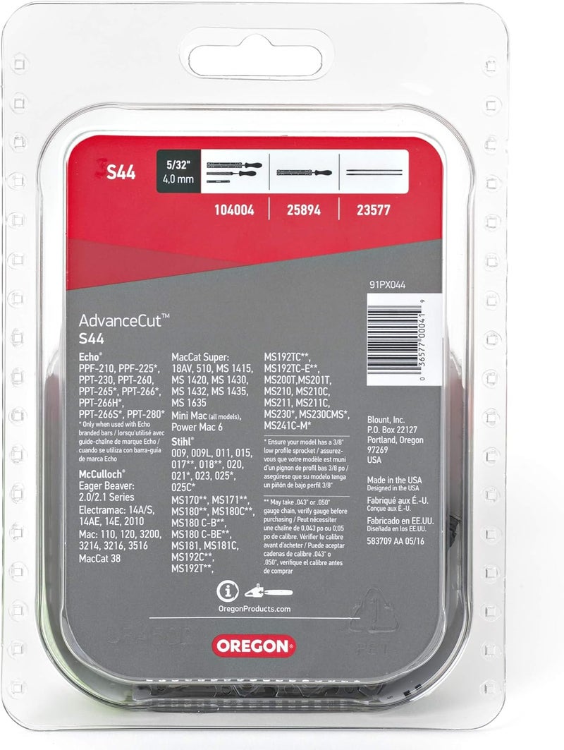 أوريجون سلسلة منشار كهربائي S44 AdvanceCut بطول 12 بوصة، تناسب طرازات Echo، McCulloch، Stihl، لونها رمادي. - Image 3
