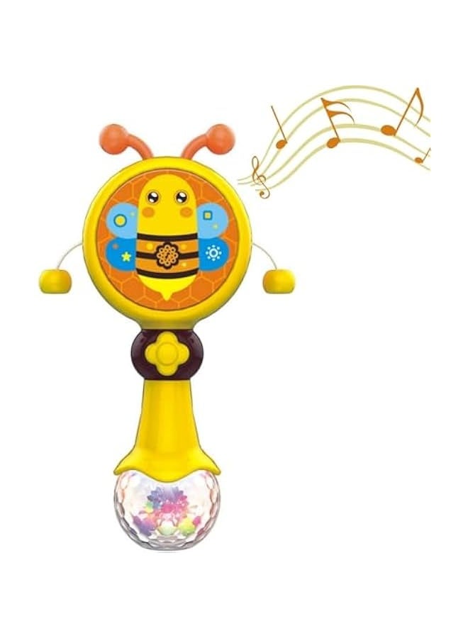 HALAMODO Baby Rattle Toys with Music, Light, Beads  Rattle Drum Musical Instruments Educational Toys for Kids | Musical Toy Rattle for Kids Toddlers 1-4Years Boys Girls - Image 1