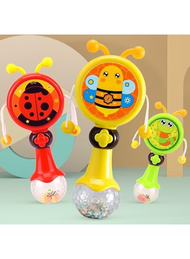HALAMODO Baby Rattle Toys with Music, Light, Beads  Rattle Drum Musical Instruments Educational Toys for Kids | Musical Toy Rattle for Kids Toddlers 1-4Years Boys Girls - Image 4
