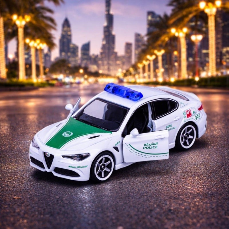 Majorette Metal Alfa Romeo Giula Dubai Police Die-cast Car (7.62 cm, White/Green) - Image 2
