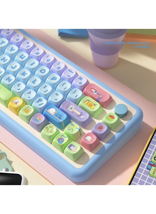 Generic - Skyscraper Cool Work Eggs Original Theme Keycap MCA Highly Cute Creative Keyboard Cap-Color:145 Key Work Balls Full Set - Image 1