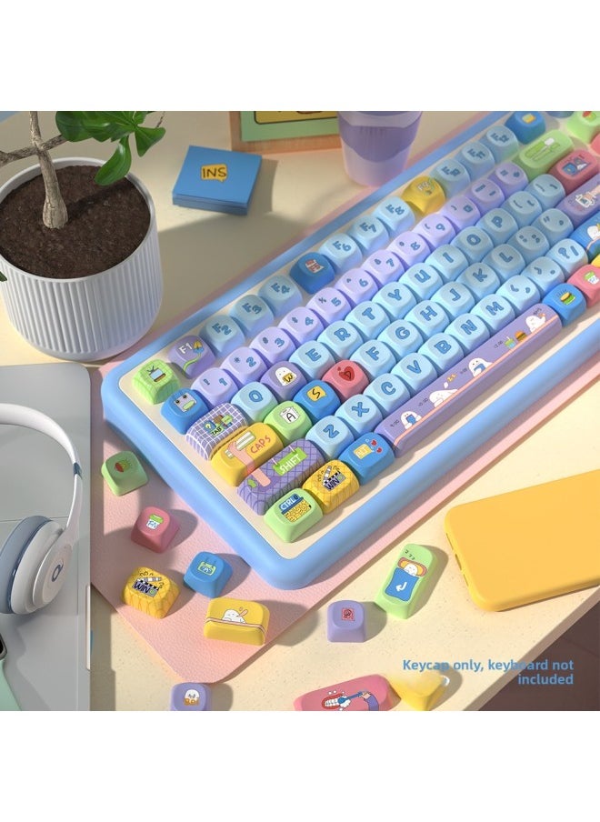 Generic - Skyscraper Cool Work Eggs Original Theme Keycap MCA Highly Cute Creative Keyboard Cap-Color:145 Key Work Balls Full Set - Image 1