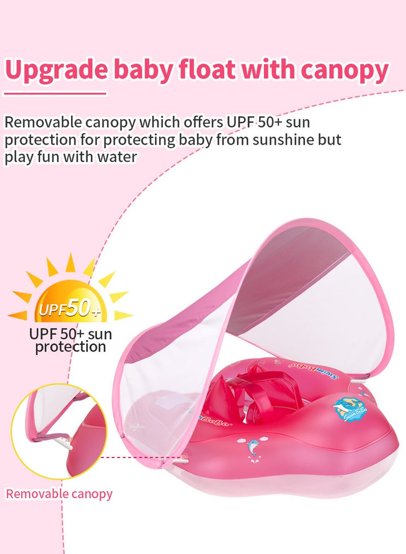 TOMSHOO Baby Swimming Float, Baby Swimming Ring, Toddler Swimming Vest, Children Waist Float Ring, Inflatable Baby Float with Canopy, Baby Swimming Ring, Swimming Lap For Toddlers Swim Trainer - Image 3