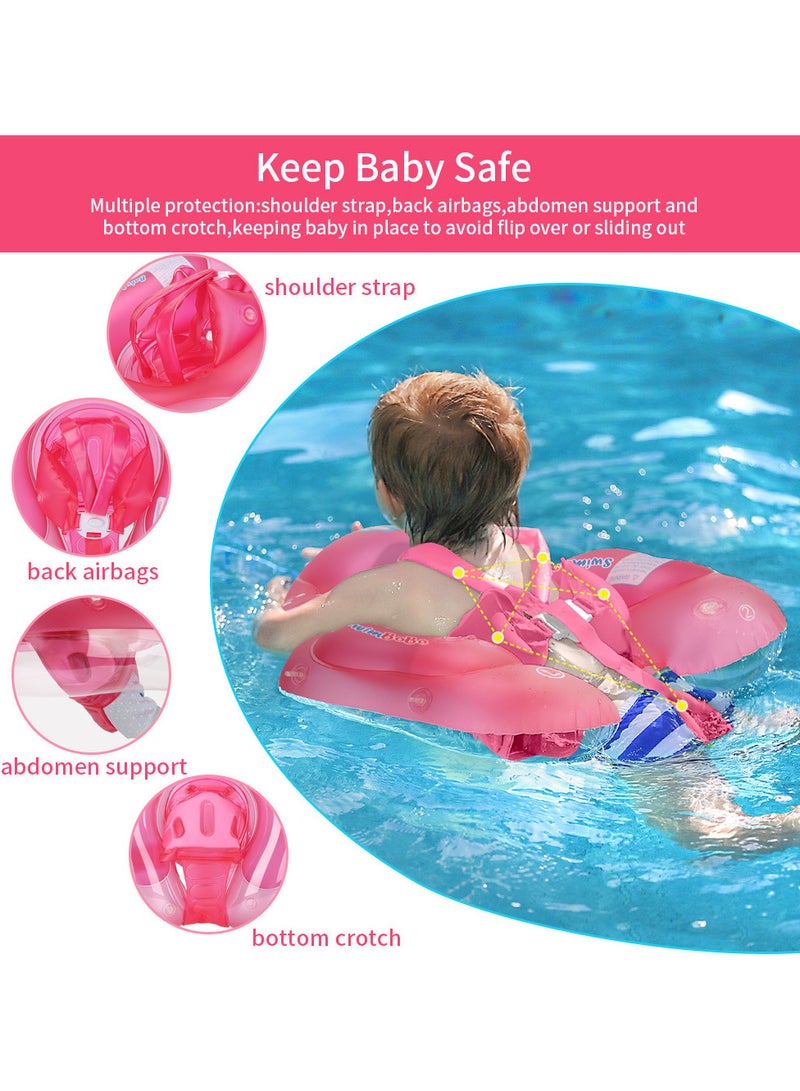 TOMSHOO Baby Swimming Float, Baby Swimming Ring, Toddler Swimming Vest, Children Waist Float Ring, Inflatable Baby Float with Canopy, Baby Swimming Ring, Swimming Lap For Toddlers Swim Trainer - Image 4