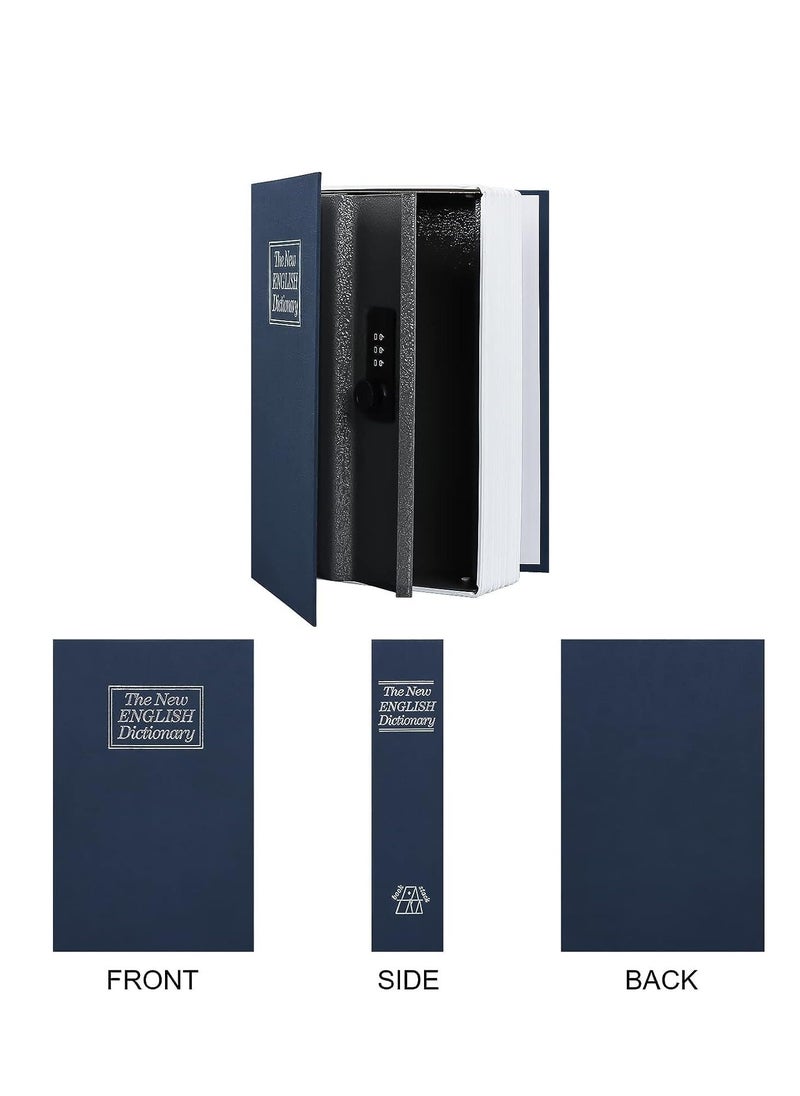 Diversion Book Safe with Combination Lock Safe Secret Hidden Metal Lock Box Money Hiding Box Collection Box 9.5" x 6.2" x 2 .2" Navy Large  - Image 5