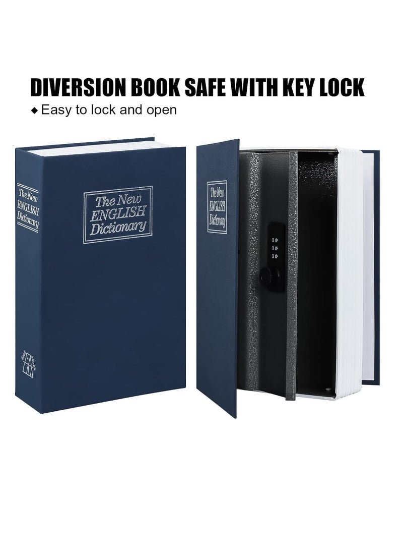 Diversion Book Safe with Combination Lock Safe Secret Hidden Metal Lock Box Money Hiding Box Collection Box 9.5" x 6.2" x 2 .2" Navy Large  - Image 4