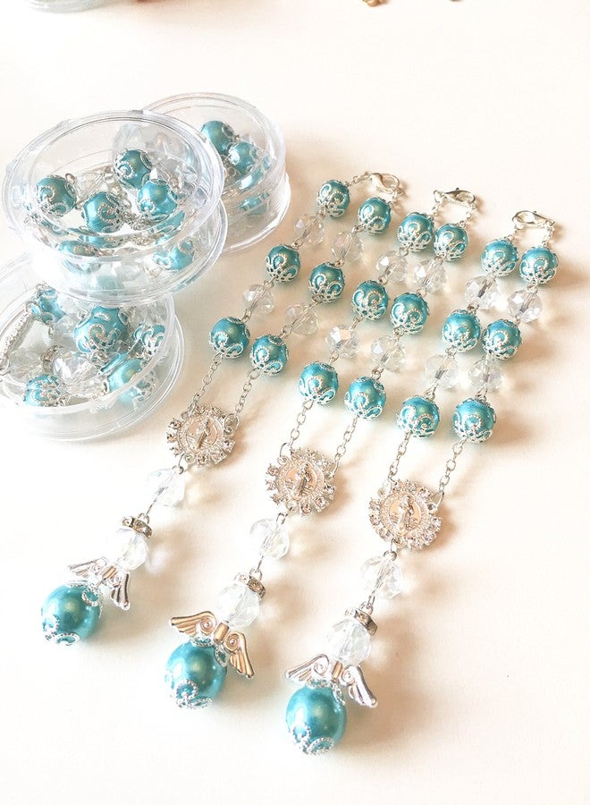 YRP 12 Baptism Turquoise Angel Favors Bracelet Party Favors Bautizo Recuerdos Angel Bracelet - Image 2