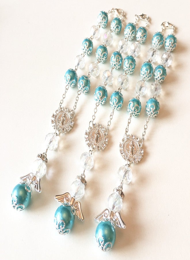 YRP 12 Baptism Turquoise Angel Favors Bracelet Party Favors Bautizo Recuerdos Angel Bracelet - Image 3