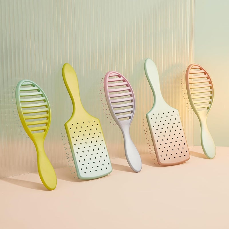 فرشاة شعر مبللة من نوع Paddle Detangler، رغوة البحر/مرجان (تدرج Feel Good) - شعيرات IntelliFlex فائقة النعمة بتصميم AquaVent – ممتازة لعلاجات الشعر - فرشاة خالية من الألم للشعر المبلل والجاف والتالف - Image 1