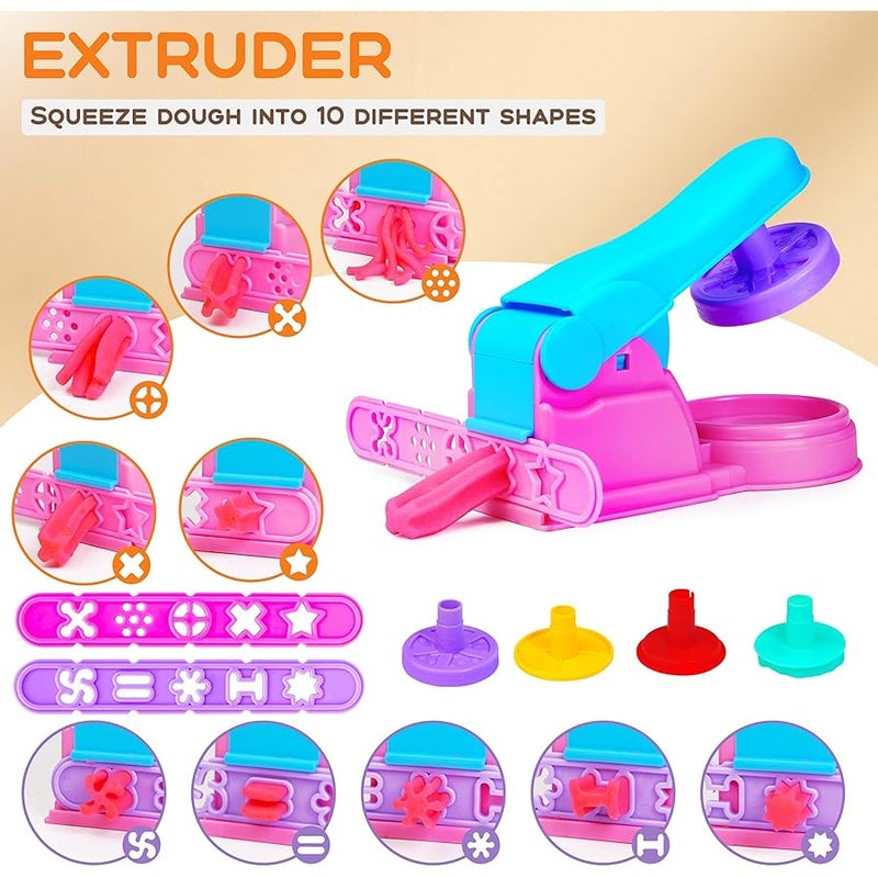 Toyze مجموعات ادوات العجين للاطفال الصغار، اكسسوارات عجين اللعب اللطيفة مع صندوق تخزين حصيرة عجين شوبك دوارة، العاب حفلات للاطفال من سن 2-4 3-5 4-8، العاب تعليمية هدية ل والكريسماس للاولاد - Image 2