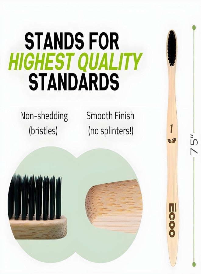 Eco-friendly Bamboo Wooden Toothbrush For Adults Teeth With Activated Charcoal | Soft Bristles | Biodegradable And Sustainable (Pack Of 4) - Image 5