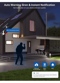 JORTAN 4 MP Solar Security Camera Wireless Outdoor, 1080P 2.4Ghz WiFi Security Camera with PIR Detection & Siren, Solar Battery Powered, 2-Way Audio, Night Vision, IP66, Solar Camera Security Outdoor  - Image 4