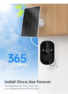 JORTAN 4 MP Solar Security Camera Wireless Outdoor, 1080P 2.4Ghz WiFi Security Camera with PIR Detection & Siren, Solar Battery Powered, 2-Way Audio, Night Vision, IP66, Solar Camera Security Outdoor  - Image 2