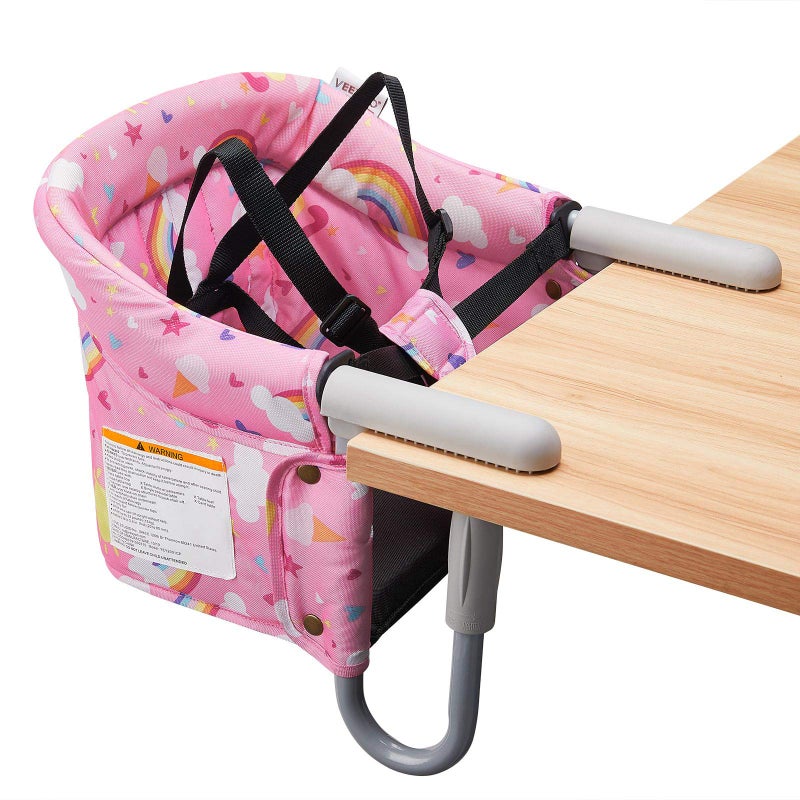 VEEYOO Hook On Chair VEEYOO Clip On High Chair Folding Fast Table Chair with Storage Bag Portable Baby Feeding Seat Attach to Table for Home and Travel