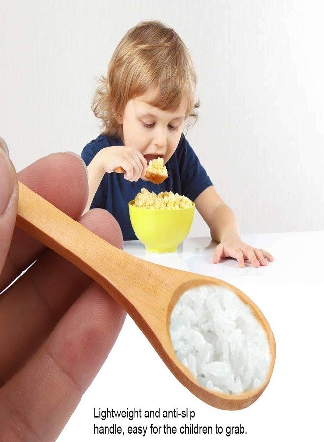 Fdit Mini Wooden Spoon Kids Kitchen Condiment Tool Wood 4.9inch 30Pcs - Image 3