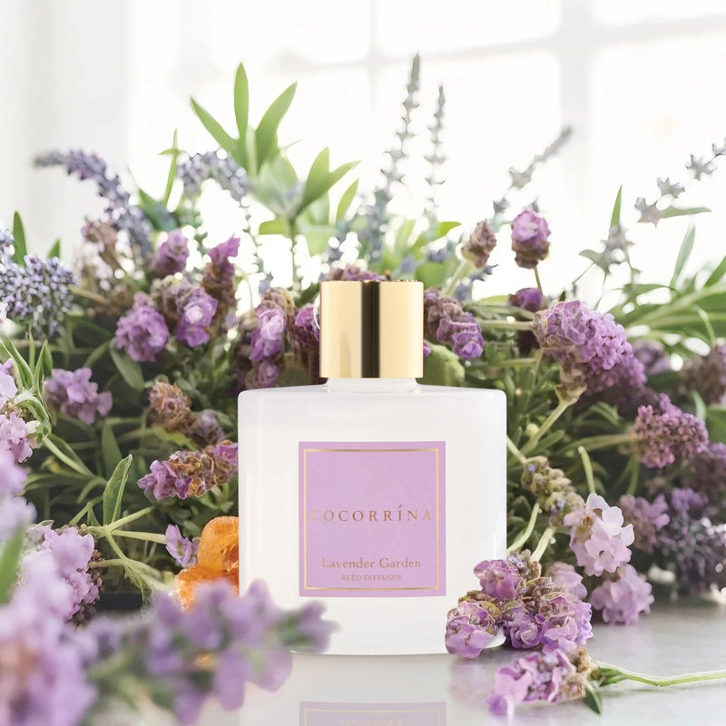 COCORRÃNA Reed Diffuser - Lavender Garden 6.7 Fl.oz Reed Diffuser Set with Sticks & Preserved Baby's Breath, Reed Diffuser for Home Bathroom Shelf Decor - Image 3