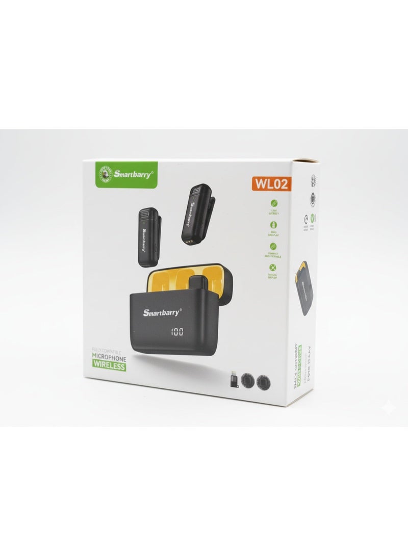 Smartbarry Dual Wireless Microphones, crystal-clear CD-level audio, Noise Cancellation Microphone, Ultra-Low Latency Transmission, Clip-On Mic Set, Plug-N-Play, Type-C & Lighting, Pro Sound Recording, For Content Creator - Image 2