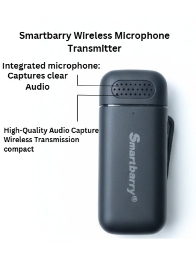 Smartbarry Dual Wireless Microphones, crystal-clear CD-level audio, Noise Cancellation Microphone, Ultra-Low Latency Transmission, Clip-On Mic Set, Plug-N-Play, Type-C & Lighting, Pro Sound Recording, For Content Creator - Image 5