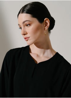 Hadiyath Al Madinah Black Classic Kaftan - HM  - Image 4