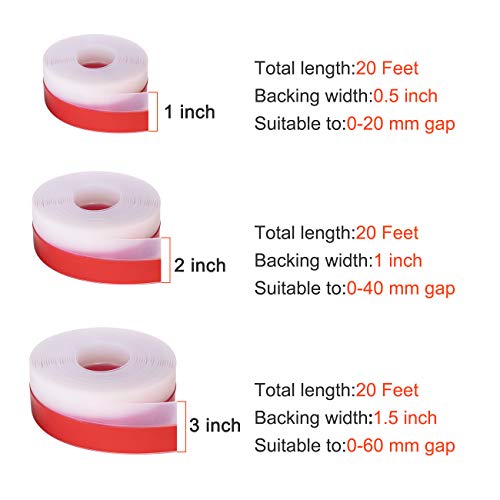 TORRAMI Silicone Door Sweep Draft Stopper 2 inch Width 20 Feet Length,Seal Insulation for Door Under Bottom, Gap, Side, Glass Shower Door, Sliding Door,Transparent - Image 2