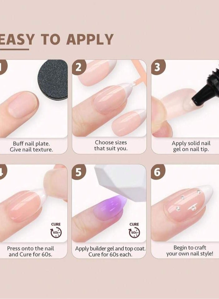 320pcs Almond French Gel Nail Tips Medium Size Tips Acrylic Nails Press on Long Lasting - Image 2