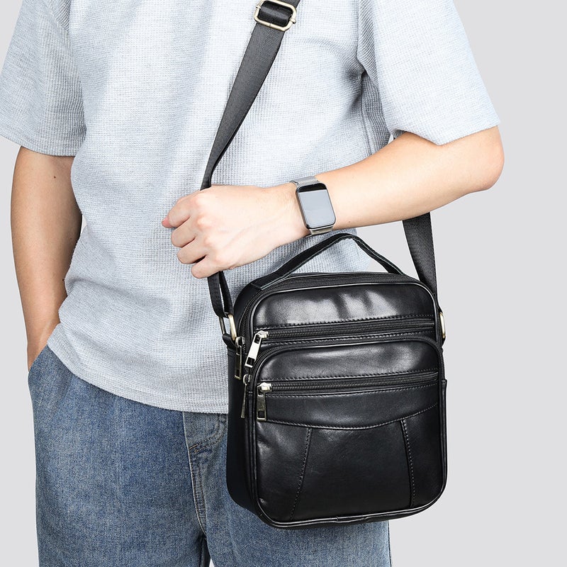 Niucunzh Men'S Genuine Leather Shoulder Bag Top Layer Cowhide Men'S Bag Vintage Crossbody Bag Russian Sale - Image 3
