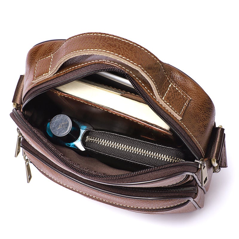 Niucunzh Men'S Genuine Leather Shoulder Bag Top Layer Cowhide Men'S Bag Vintage Crossbody Bag Russian Sale - Image 4