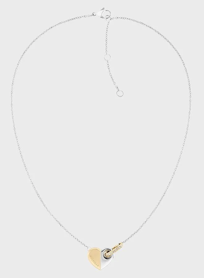 Tommy Hilfiger  Womens Necklace In Two-Tone Stainless Steel With A Heart Pendant - 2780878 for Women | Best Price UAE