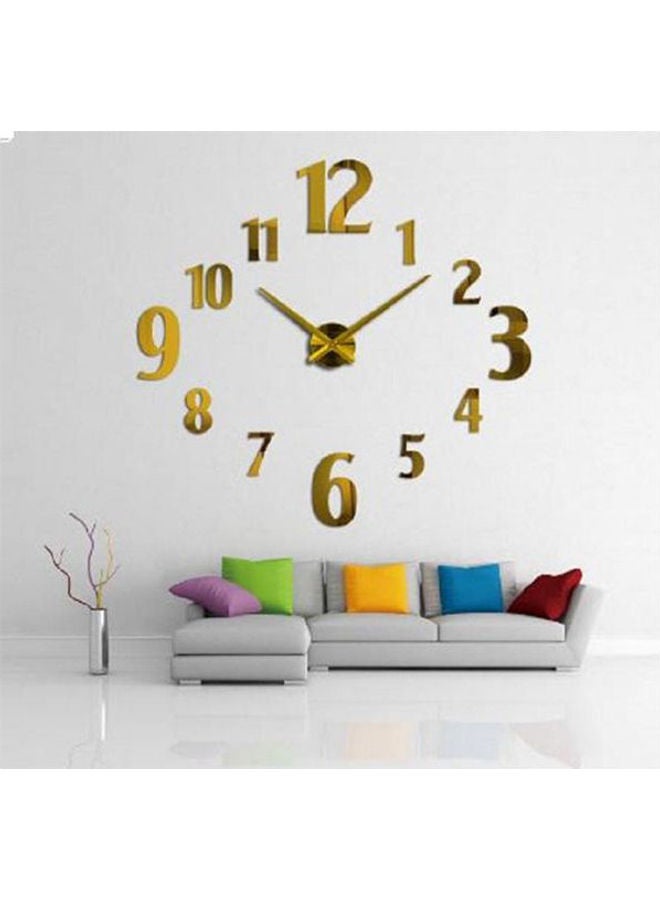 Loquat Stylish Large Diy Quartz 3D Wall Clock Acrylic Sticker Wall Clock Gold - Image 2
