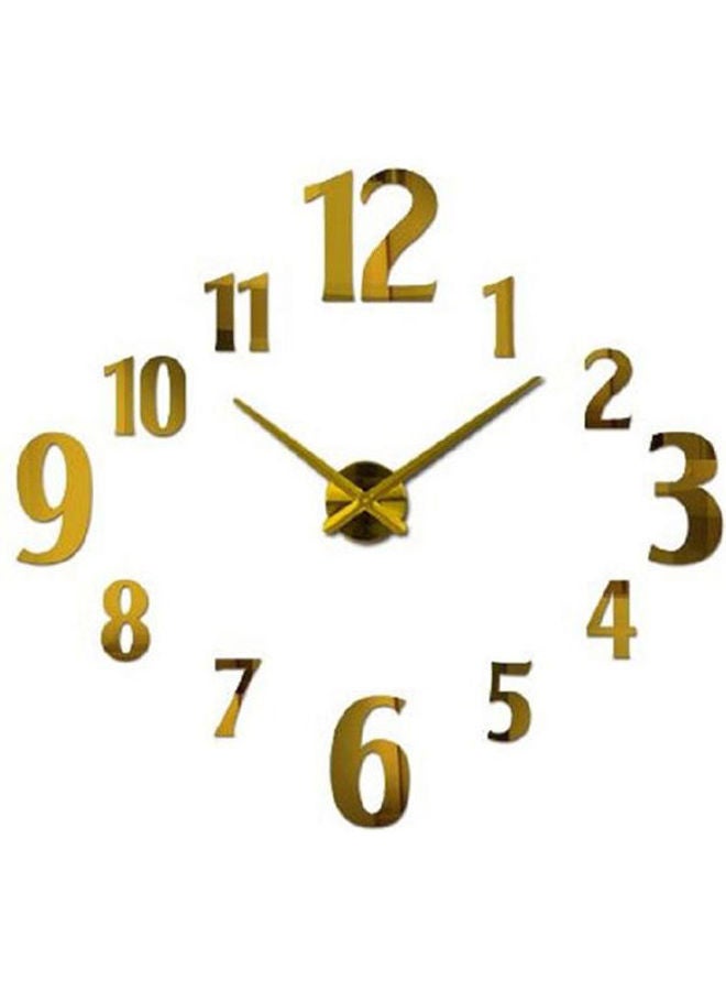 Loquat Stylish Large Diy Quartz 3D Wall Clock Acrylic Sticker Wall Clock Gold - Image 1